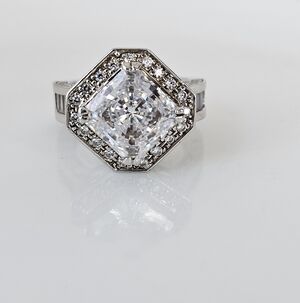 Genuine Michael Valittuti White Zircon Ring Palladium Sterling Silver Size 7!